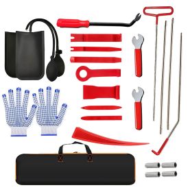 24 stainless steel long distance car emergency key hook red warped roadside emergency kit Car trim removal kit, doors and Windows with air wedge pump