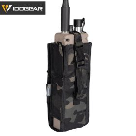 IDOGEAR Tactical Radio Pouch For Walkie Talkie Holder MOLLE MBITR TRI PRC-148 PRC152 Outdoor Sports Molle Tool Pouch 3553 (Color: Multi-camo Black)